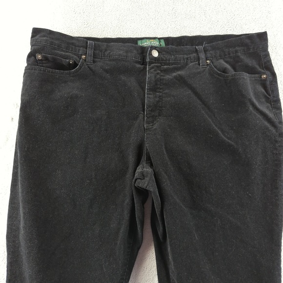 Vintage Lauren Ralph Corduroy Pants Womens 20W 40x29 Black Classic Straight - Picture 3 of 14